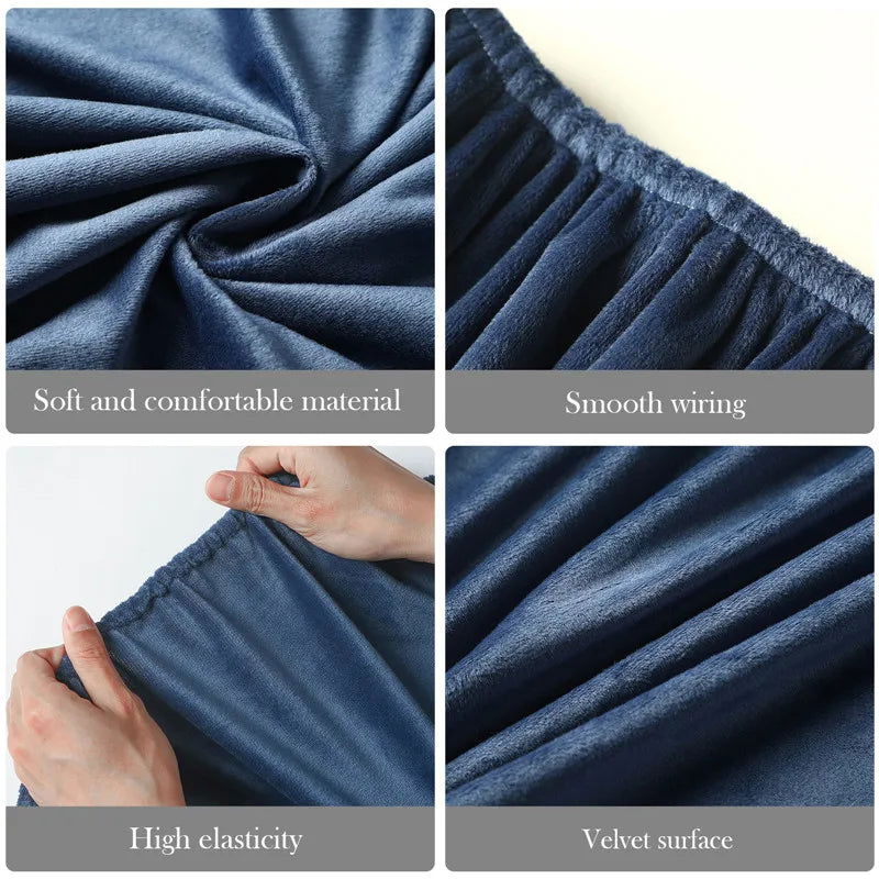 90-220cm Soft Warm Plush Fitted Sheet Elastic Mattress Cover Fluffy Coral Fleece Bed Winter Couple Luxury Double Bed Bedding - Slobuy