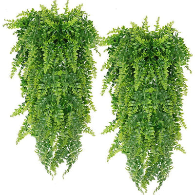 90cm Persian fern Leaves Vines Home Room Decor Hanging Artificial Plant Plastic Leaf Grass Wedding Party Wall Balcony Decoration - Slobuy