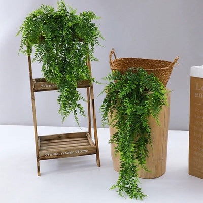 90cm Persian fern Leaves Vines Home Room Decor Hanging Artificial Plant Plastic Leaf Grass Wedding Party Wall Balcony Decoration - Slobuy