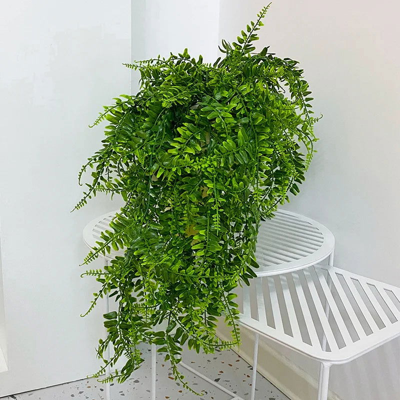 90cm Persian fern Leaves Vines Home Room Decor Hanging Artificial Plant Plastic Leaf Grass Wedding Party Wall Balcony Decoration - Slobuy