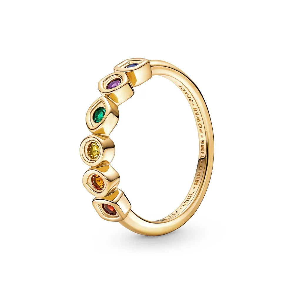 925 Sterling Silver Plated Sun Moon Sunflower Heart Rings For Women Original Flower Wedding Crystal Luxury Jewelry Accessories - Slobuy