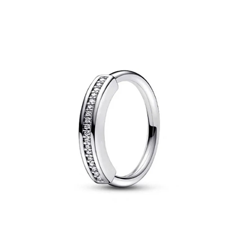 925 Sterling Silver Plated Sun Moon Sunflower Heart Rings For Women Original Flower Wedding Crystal Luxury Jewelry Accessories - Slobuy