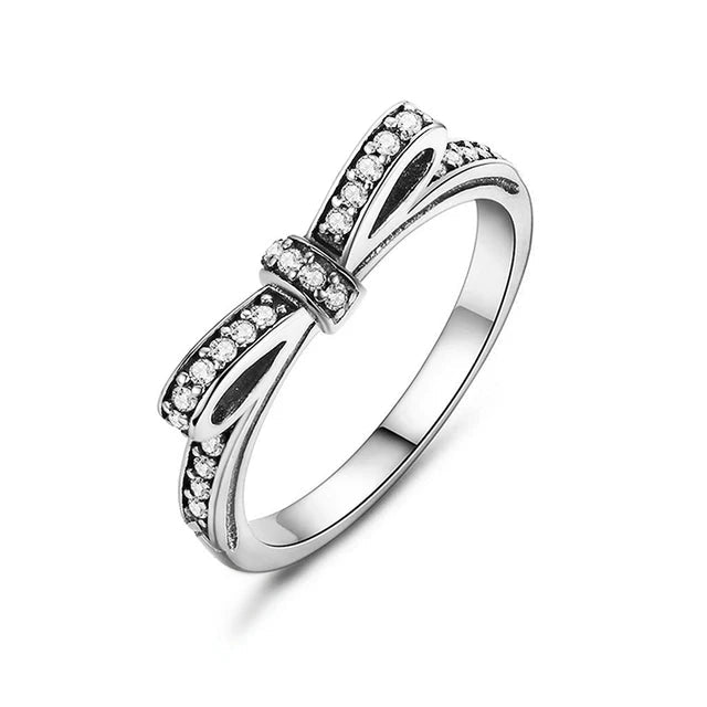 925 Sterling Silver Plated Sun Moon Sunflower Heart Rings For Women Original Flower Wedding Crystal Luxury Jewelry Accessories - Slobuy