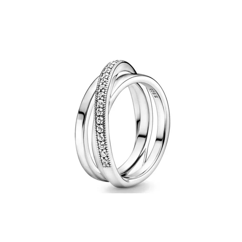 925 Sterling Silver Plated Sun Moon Sunflower Heart Rings For Women Original Flower Wedding Crystal Luxury Jewelry Accessories - Slobuy