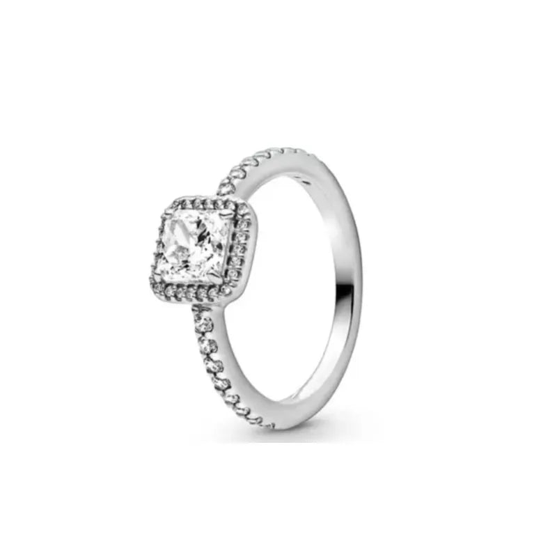 925 Sterling Silver Plated Sun Moon Sunflower Heart Rings For Women Original Flower Wedding Crystal Luxury Jewelry Accessories - Slobuy
