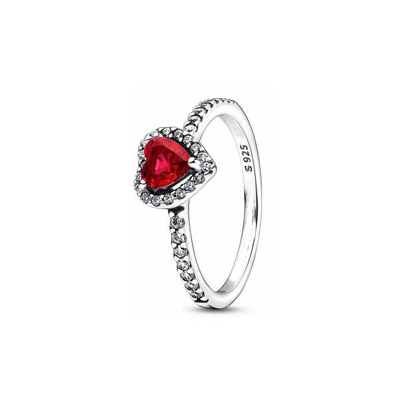 925 Sterling Silver Plated Sun Moon Sunflower Heart Rings For Women Original Flower Wedding Crystal Luxury Jewelry Accessories - Slobuy