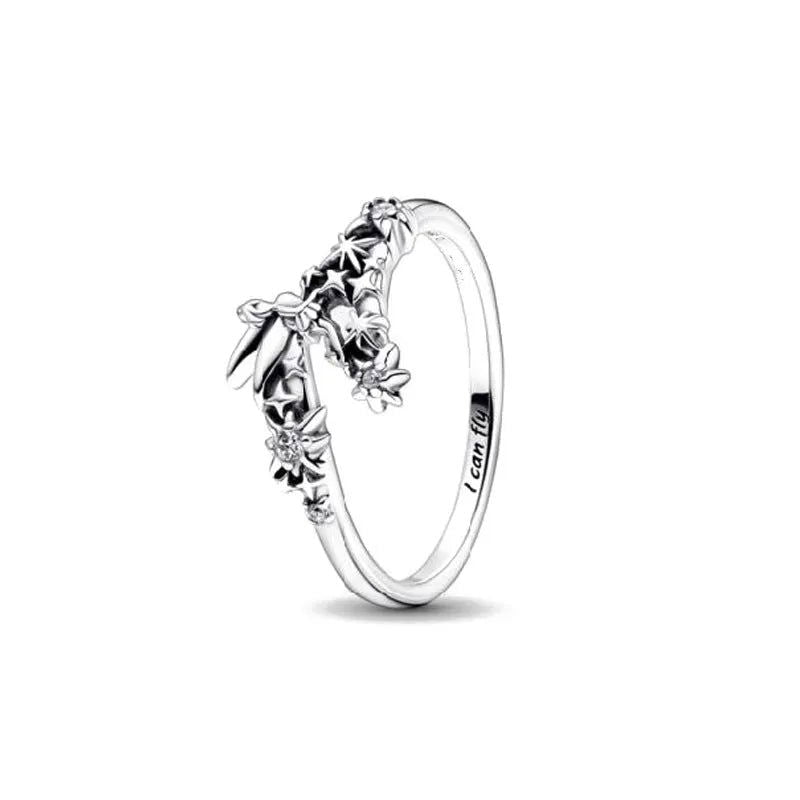 925 Sterling Silver Plated Sun Moon Sunflower Heart Rings For Women Original Flower Wedding Crystal Luxury Jewelry Accessories - Slobuy