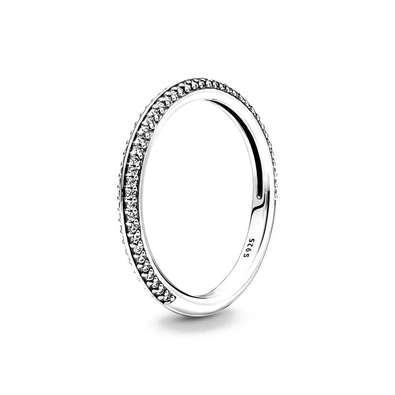 925 Sterling Silver Plated Sun Moon Sunflower Heart Rings For Women Original Flower Wedding Crystal Luxury Jewelry Accessories - Slobuy