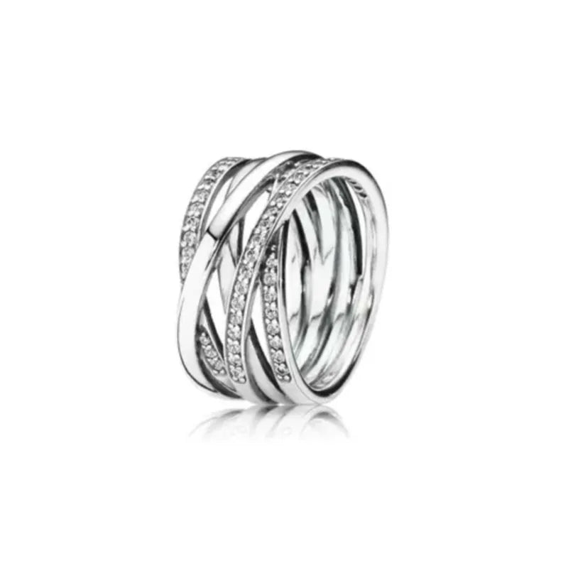 925 Sterling Silver Plated Sun Moon Sunflower Heart Rings For Women Original Flower Wedding Crystal Luxury Jewelry Accessories - Slobuy