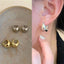925 Sterling Silver Vintage Gold Round Earrings For Women Trendy Earring Jewelry Prevent Allergy Party Accessories Gift - Slobuy