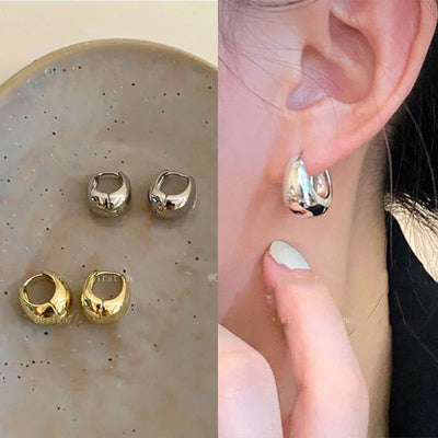 925 Sterling Silver Vintage Gold Round Earrings For Women Trendy Earring Jewelry Prevent Allergy Party Accessories Gift - Slobuy