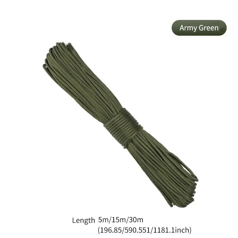 9 Cores 550 Paracord Cord 5 15 30 M Dia.4mm For Outdoor Camping Survival Lanyard Parachute Rope Hiking Tent Accessories - Slobuy