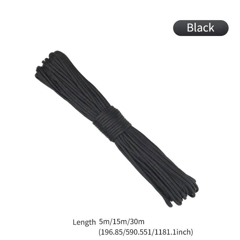 9 Cores 550 Paracord Cord 5 15 30 M Dia.4mm For Outdoor Camping Survival Lanyard Parachute Rope Hiking Tent Accessories - Slobuy