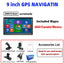 9 Inch GPS Navigation for Car Truck HGV SAT NAV Accessories Tools HD Navigator 2024 Free Update Europe North America Map 8GB FM - Slobuy