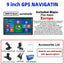 9 Inch GPS Navigation for Car Truck HGV SAT NAV Accessories Tools HD Navigator 2024 Free Update Europe North America Map 8GB FM - Slobuy