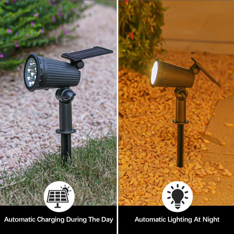9 LEDs Solar Spotlights,Outdoor IP65 Waterproof,Spot Lights,Brightness Adjustable for Garden Backyard Driveway Patio Law Decor - Slobuy
