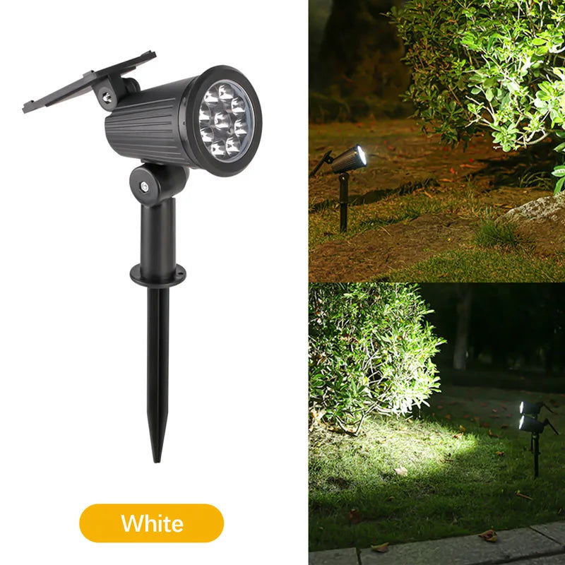 9 LEDs Solar Spotlights,Outdoor IP65 Waterproof,Spot Lights,Brightness Adjustable for Garden Backyard Driveway Patio Law Decor - Slobuy