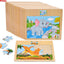 Hot Sale 12/9 PCS Puzzles Wooden Kids Baby Wood Cartoon Vehicle Animals Learning Educational Toys for Children Gift - Slobuy