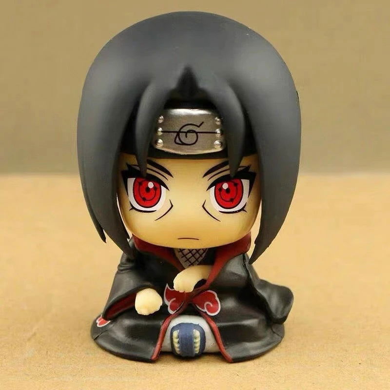 9cm Naruto Anime Figure Naruto Kakashi Action Figure Q Version Kawaii Sasuke Itachi Figurine Car Decoration Collection Model Toy - Slobuy