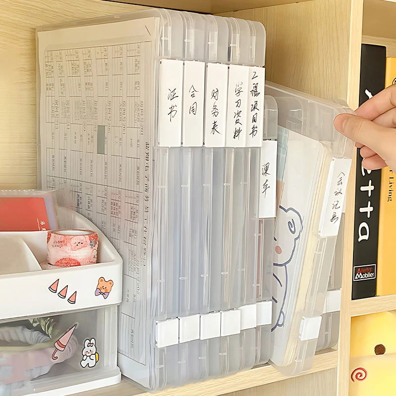 A4 file storage box, portable folder, student materials, test paper classification, organization, stationery and file box - Slobuy