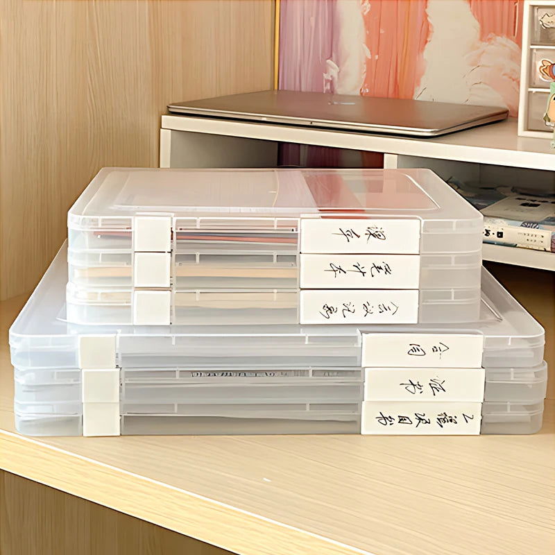A4 file storage box, portable folder, student materials, test paper classification, organization, stationery and file box - Slobuy