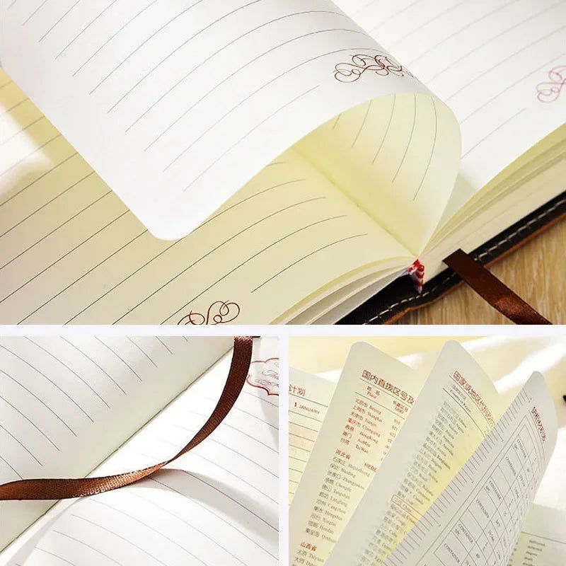 A5 200 Pages Retro Password Book with Lock Diary Thickened Creative Hand Ledger Student Notepad Stationery Notebook Binder - Slobuy