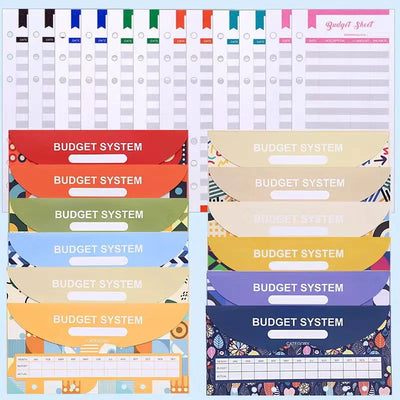 A5 A6 A7 Binder Budget Planner Organizer 6 Ring Binder Envelopes Pockets And 12 Pieces Expense Budget Sheets - Slobuy