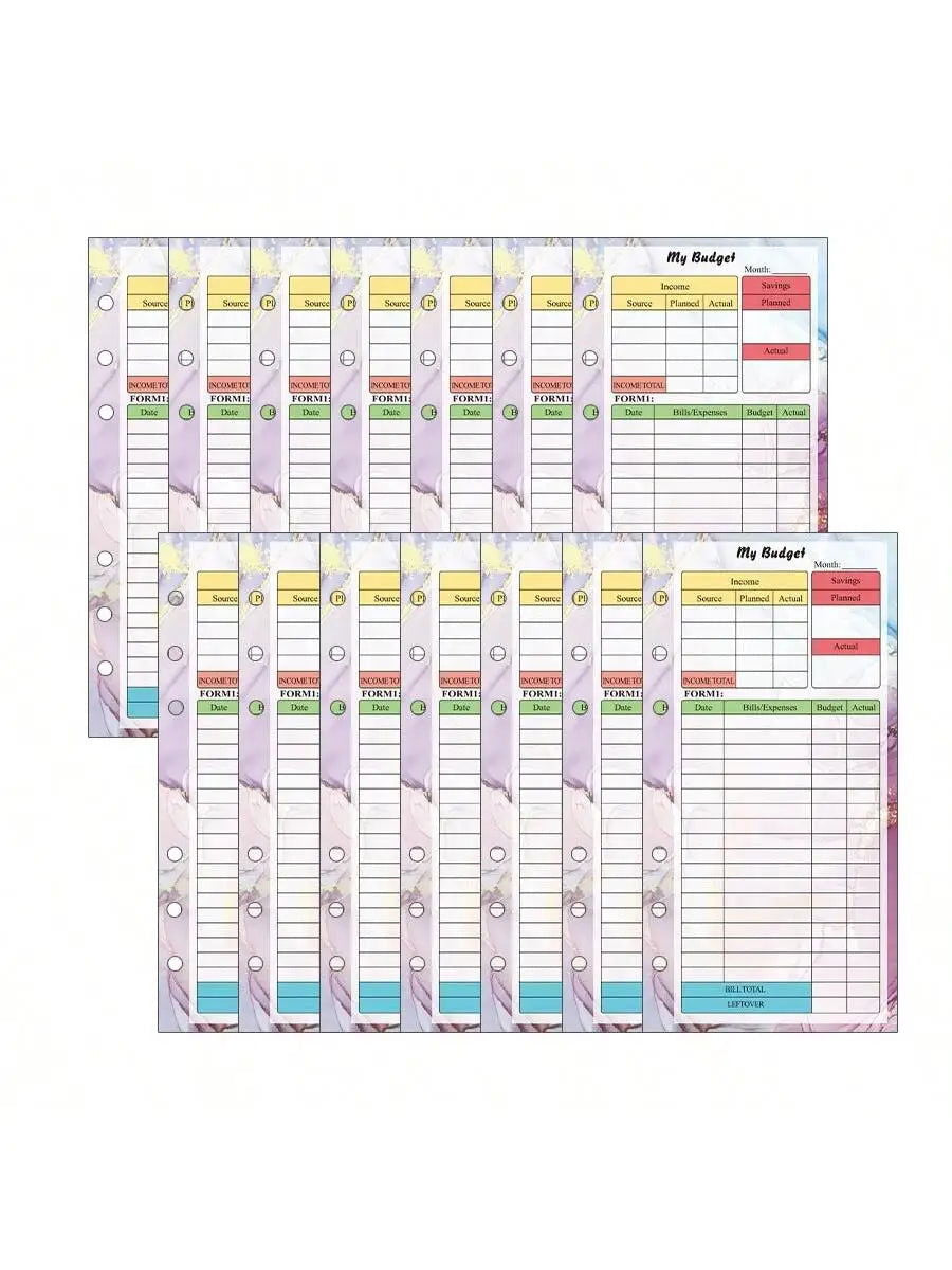 A5 A6 A7 Binder Budget Planner Organizer 6 Ring Binder Envelopes Pockets And 12 Pieces Expense Budget Sheets - Slobuy