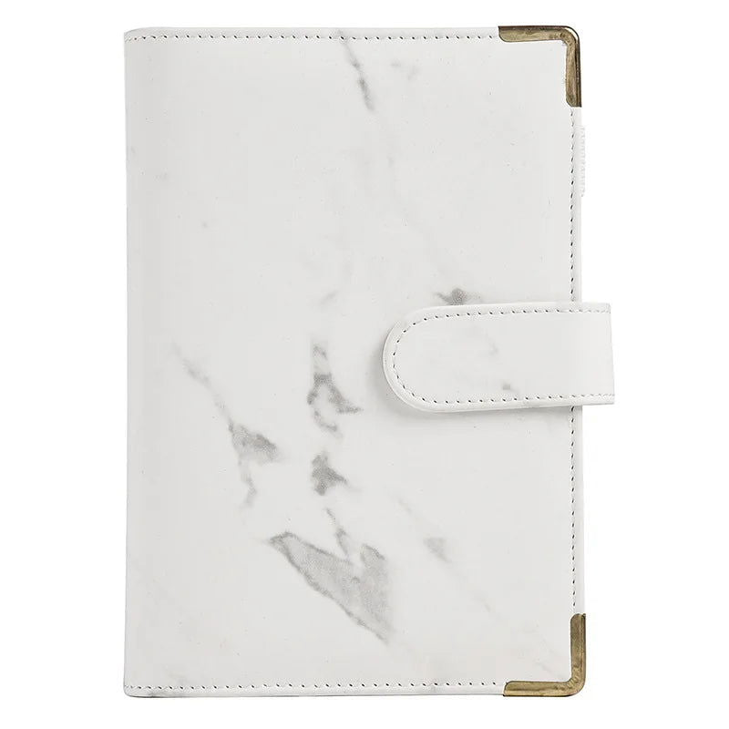 A5 A6  White Black Color Marble Binder DIY Binder Only Cover Diary Agenda Planner Paper Cover School Stationery - Slobuy