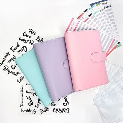 A6 Budget Binders Planner 6 Hole 8 Zipper Envelopes 2 Stickers in One  NoteBook Wallet  For Save Money Organizer  Cash System - Slobuy