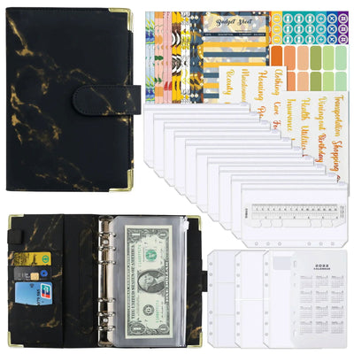 A6 Money Budget Planner Binder With Zipper Envelopes, Cash Envelopes For Budgeting, Money Organizer For A6 Cash Budget Binder - Slobuy