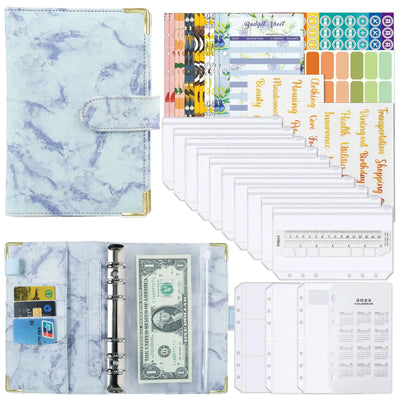 A6 Money Budget Planner Binder With Zipper Envelopes, Cash Envelopes For Budgeting, Money Organizer For A6 Cash Budget Binder - Slobuy