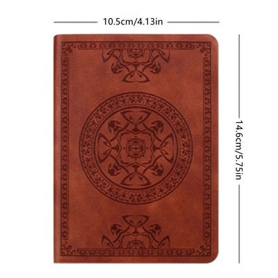 A6 Retro style pocket type mini notebook Stamping process artificial PU leather writing book Portable notepad Office bookkeeping - Slobuy