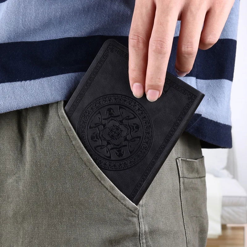 A6 Retro style pocket type mini notebook Stamping process artificial PU leather writing book Portable notepad Office bookkeeping - Slobuy