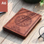 A6 Retro style pocket type mini notebook Stamping process artificial PU leather writing book Portable notepad Office bookkeeping - Slobuy