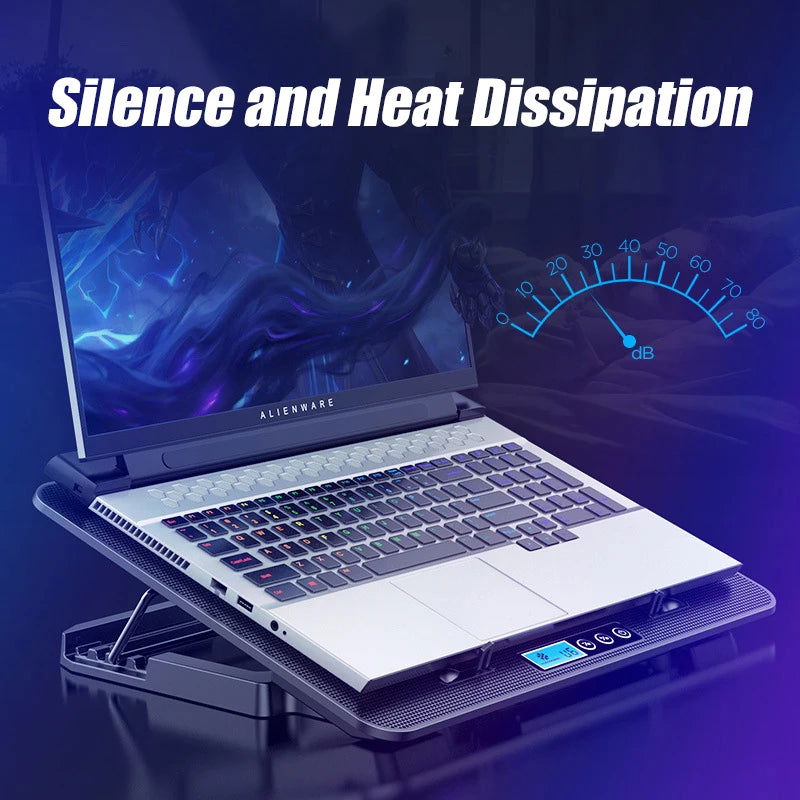 A9 Gaming RGB Laptop Cooler  6 Fan Gaming Led Light Notebook COOLCOLD Cooler For 13-18 Inch Stand For Laptop Macbook 2023 - Slobuy
