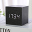 Wooden Digital Alarm Clock with Temperature Cube, Art Ornaments, Decoration Supplies, USB/AAA Powered, Electronic Desktop Clocks - Slobuy