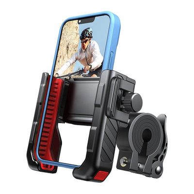 ABS Bike Phone Support Shockproof Motorbike Phone Bracket One-hand Operation 360 Degree Adjustment for Mobile Phone 4.7-7 Inch - Slobuy