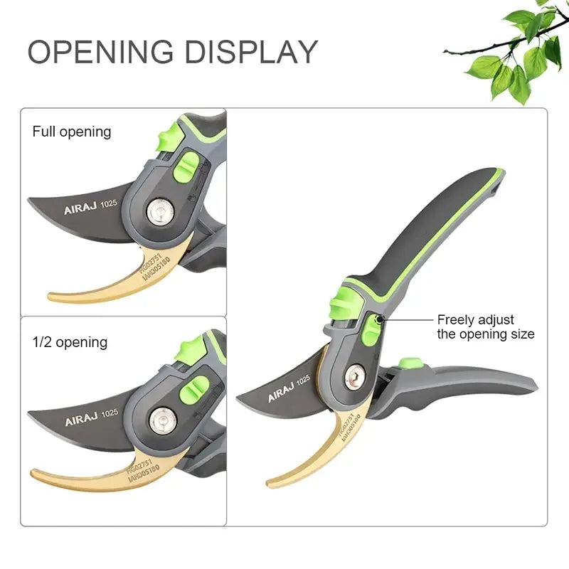 AIRAJ Industrial Grade Pruning Shears Are Labor-Saving Gardening Tools With Sharp, Durable, And Non Slip Scissors - Slobuy