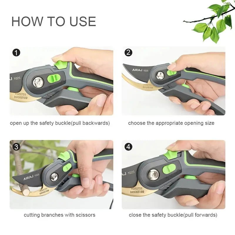 AIRAJ Industrial Grade Pruning Shears Are Labor-Saving Gardening Tools With Sharp, Durable, And Non Slip Scissors - Slobuy