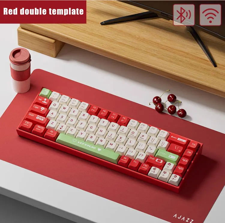 AJAZZ AK680 Mechanical Keyboard Gaming Wired Compact Laptop Tea Or Red Shaft 68 Keys - Slobuy