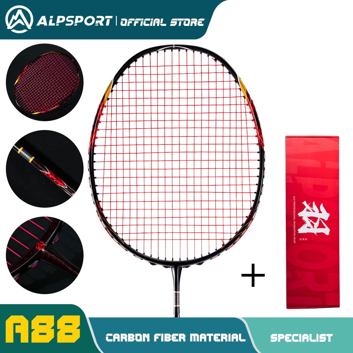 ALP ZJ2.0 Pro 4U 85g 100% Carbon Fiber + Titanium Alloy Badminton Racket Ultra-light Sports Equipment Racket Badminton Training - Slobuy