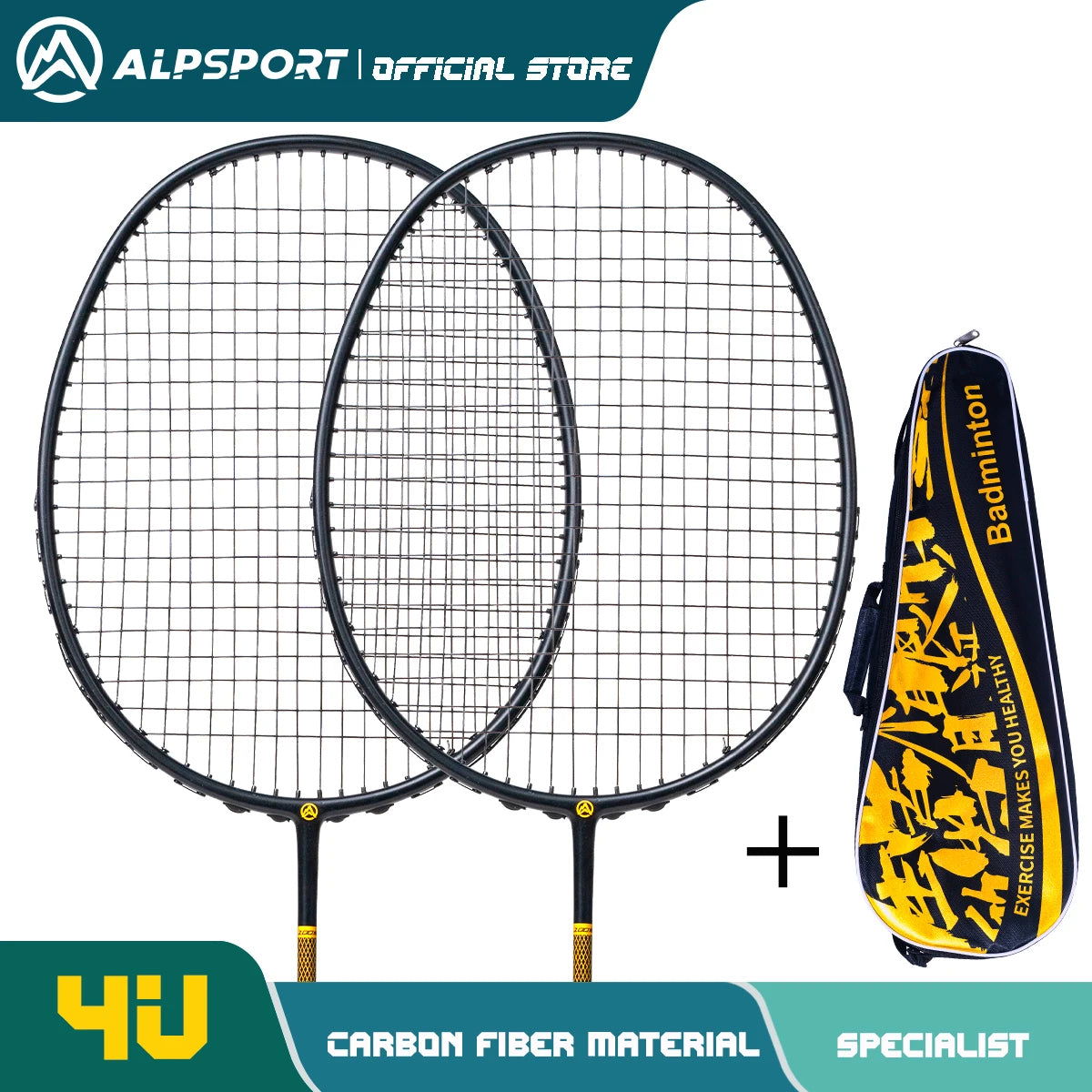 ALP ZJ2.0 Pro 4U 85g 100% Carbon Fiber + Titanium Alloy Badminton Racket Ultra-light Sports Equipment Racket Badminton Training - Slobuy