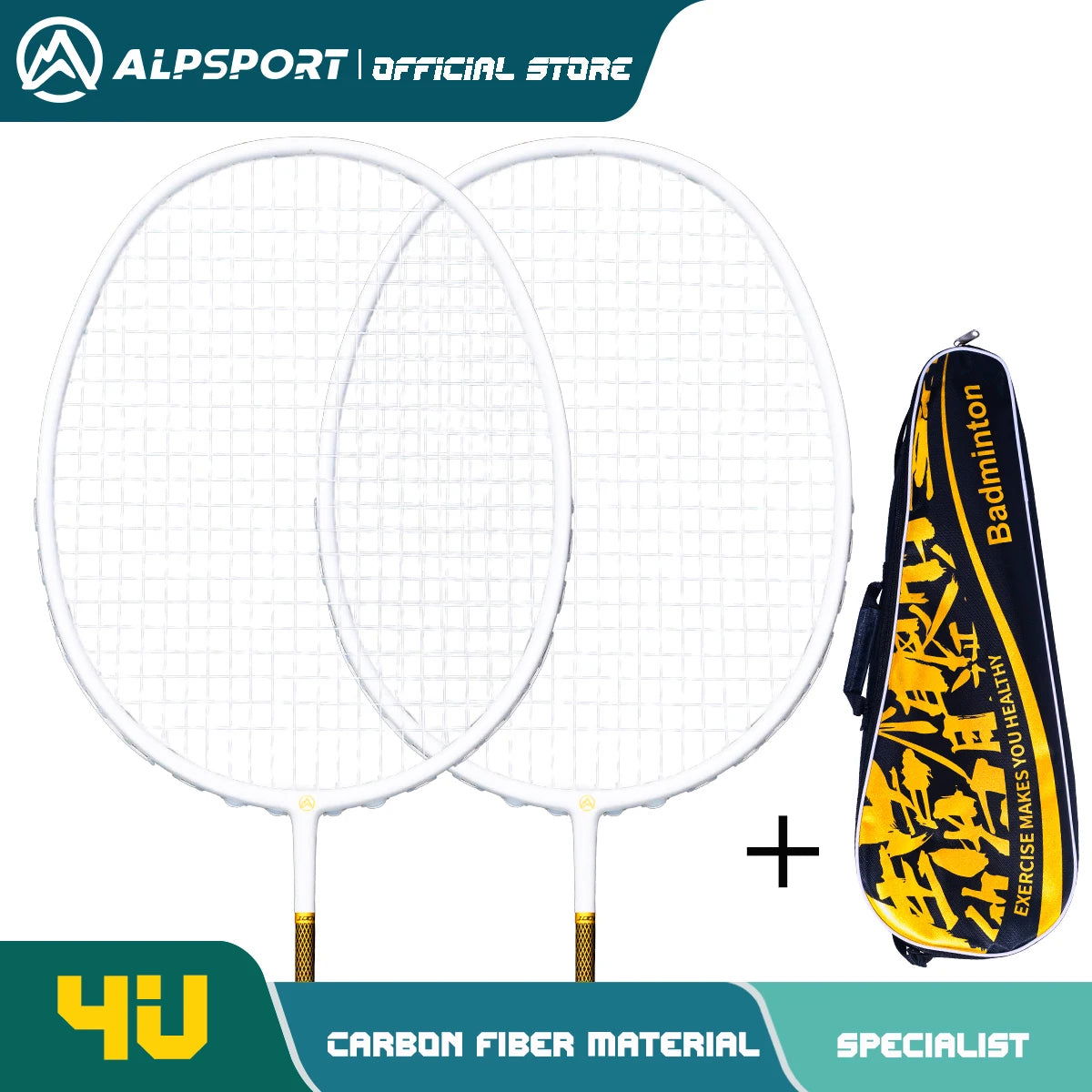 ALP ZJ2.0 Pro 4U 85g 100% Carbon Fiber + Titanium Alloy Badminton Racket Ultra-light Sports Equipment Racket Badminton Training - Slobuy