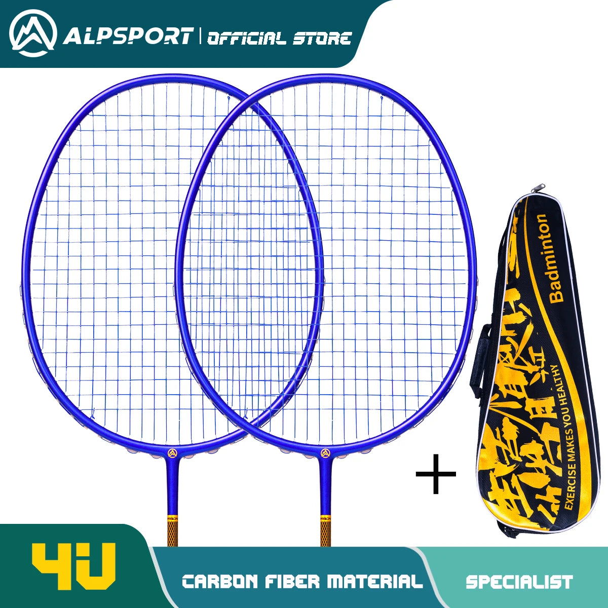 ALP ZJ2.0 Pro 4U 85g 100% Carbon Fiber + Titanium Alloy Badminton Racket Ultra-light Sports Equipment Racket Badminton Training - Slobuy