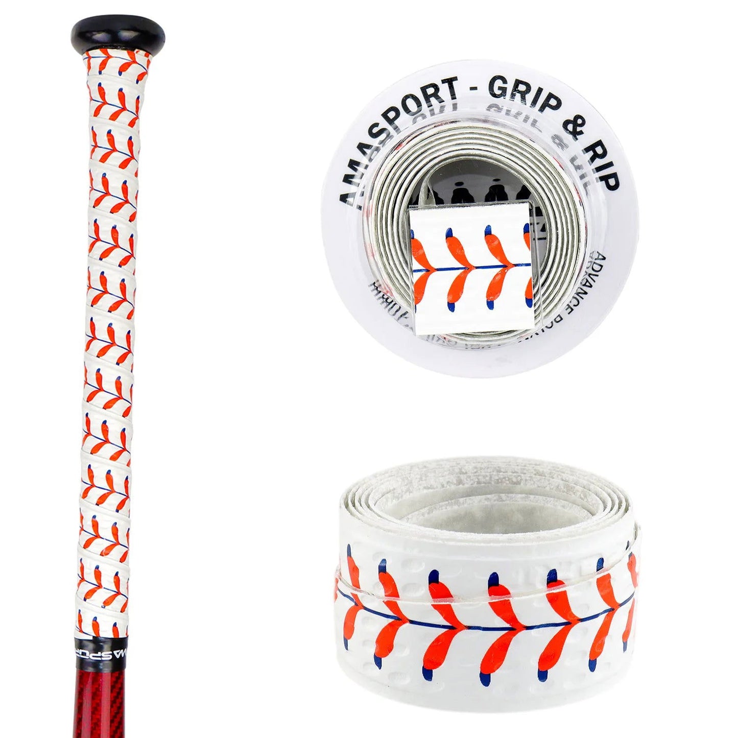 AMASPORT Baseball Bat Grip 1.1mm New Arrivals Embossed Pattern Grips for Baseball Bat Tape for Base Ball Accessories - Slobuy