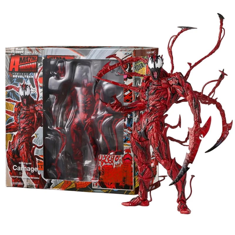 AMAZING YAMAGUCHI Venom Carnage Spider Man legends Action Figure Joint Movable Face Statue Model Doll Collectible kids for Toy - Slobuy