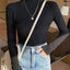 AOSSVIAO Turtleneck Sweater Women Fashion 2024 New Stretch Tops Women Knitted Pullovers Long Sleeve Bottoming Knitted Sweater - Slobuy