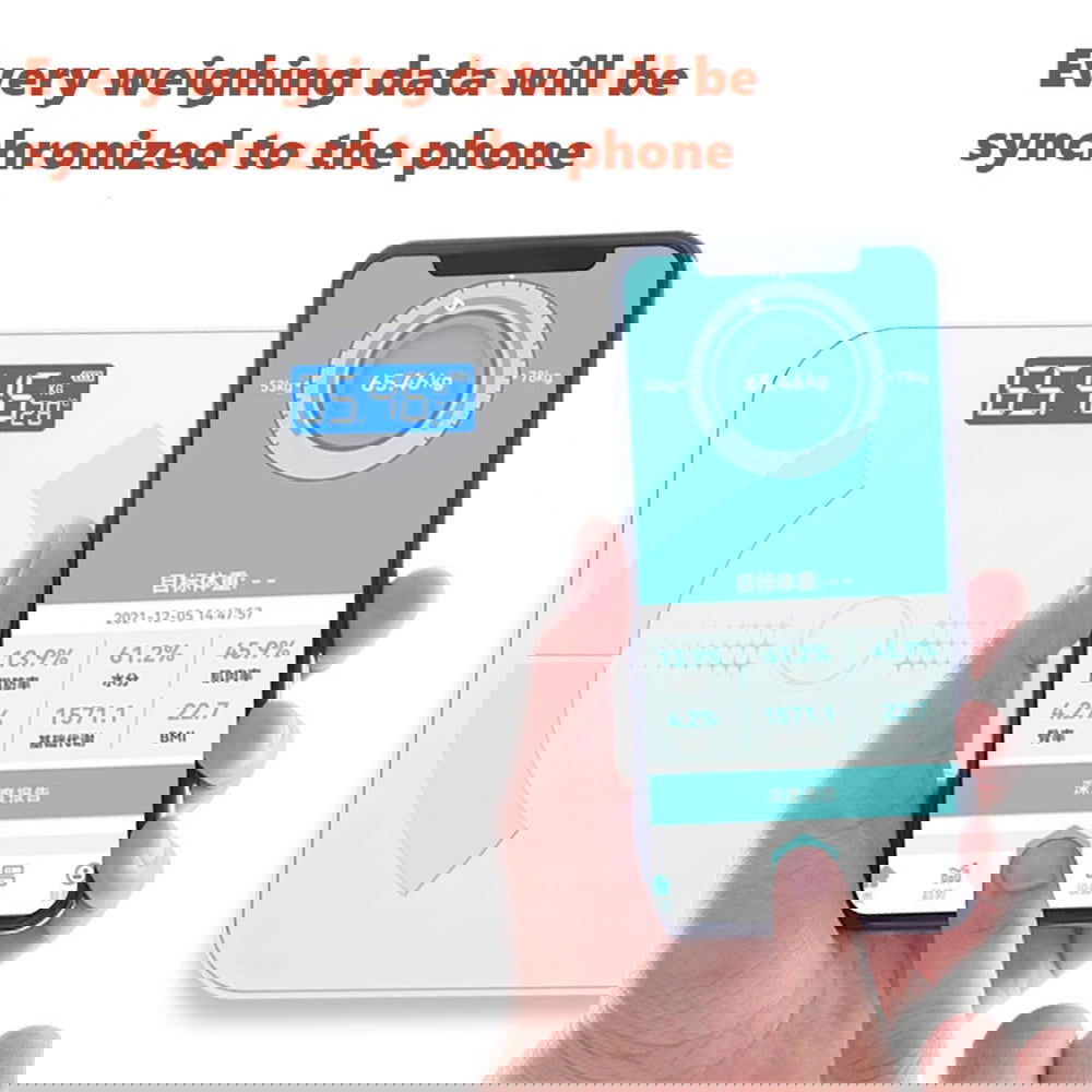 APP Bathroom Scales Bluetooth Floor Body Scale BMI Fat Scales LED Digital Smart Weight Scale Balance Body Composition Analyzer - Slobuy
