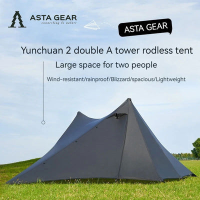 ASTA GEAR Yun Chuan double-sided silicon-coated double A pyramid 15D nylon rodless camping hiking outdoor ultralight tent - Slobuy